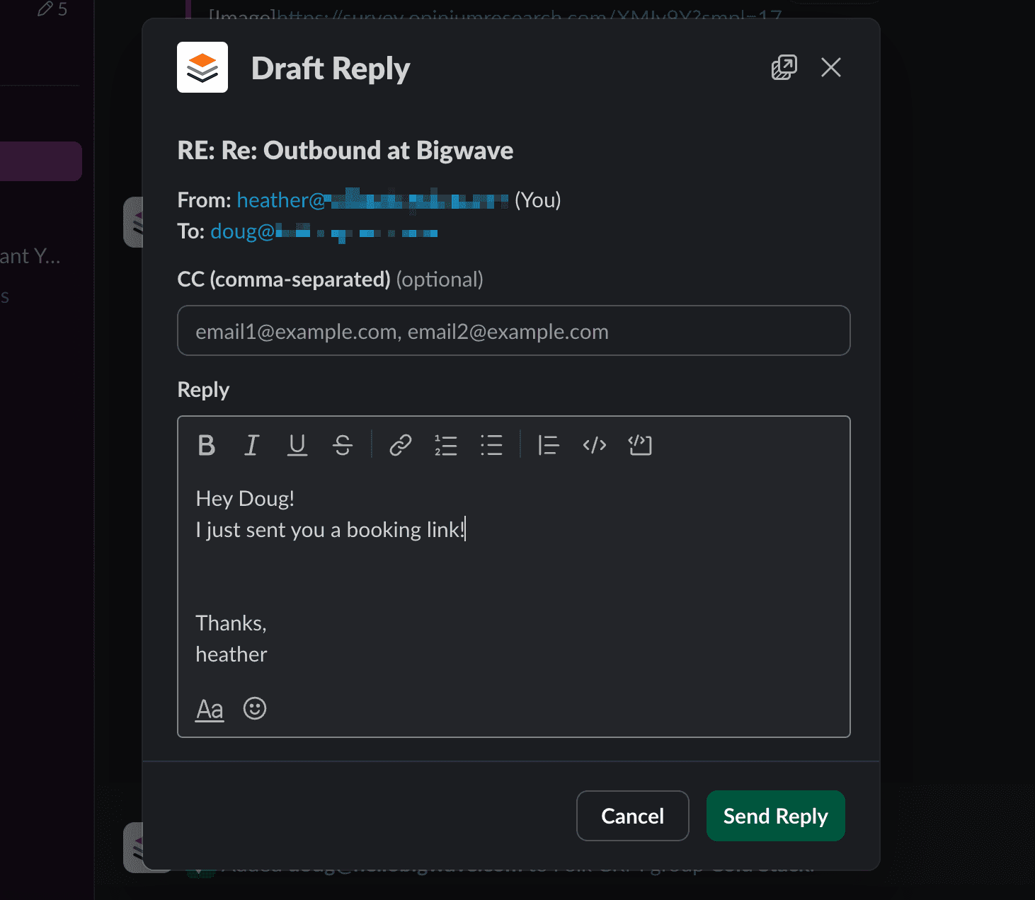 Reply Instantly from Slack